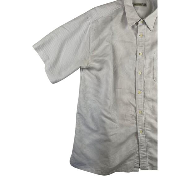 Eighty Eight USA Men's Short Sleeve Button Up Shirt XL  White Gray Striped - Picture 6 of 7